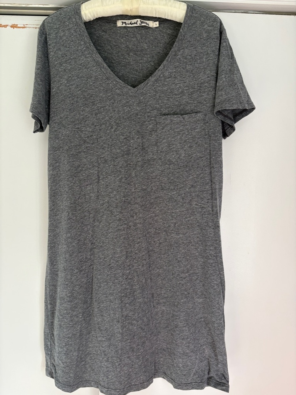 Michael Stars Heather Gray V-Neck Pocket Tee Dress or cover up